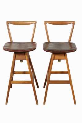 PAIR OF "DANISH" BAR STOOLS