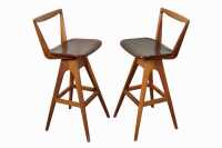 PAIR OF "DANISH" BAR STOOLS - 2