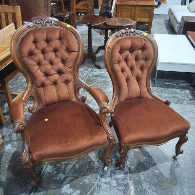 GRANDFATHER AND GRANDMOTHER CHAIRS