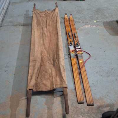 SKIS AND STRETCHER