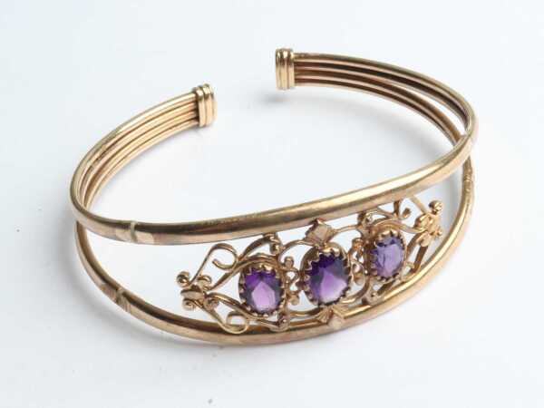 GOLD & AMETHYST BANGLE