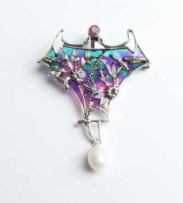 SILVER ENAMEL PENDANT