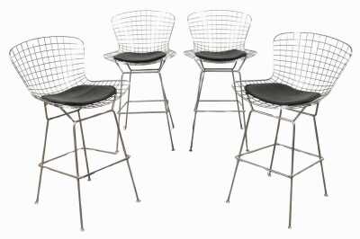 SET OF WIREFRAME STOOLS
