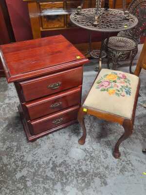 BEDSIDE AND STOOL