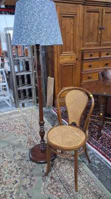 BENTWOOD CHAIR AND LAMP