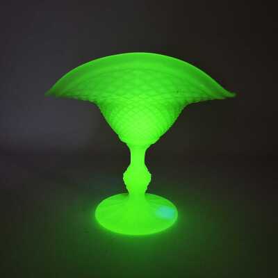 URANIUM GLASS COMPOTE