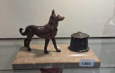 SPELTER INKWELL