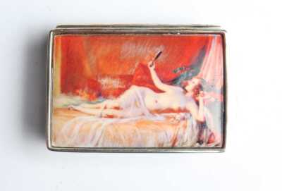 SILVER ENAMEL BOX