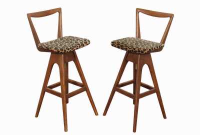 PAIR OF "DANISH" BAR STOOLS