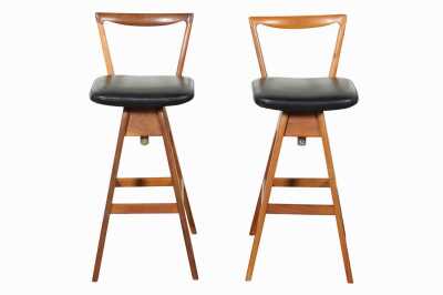 PAIR OF "DANISH" BAR STOOLS