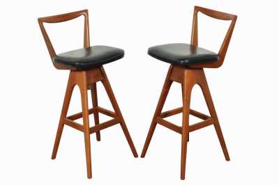 PAIR OF "DANISH" BAR STOOLS