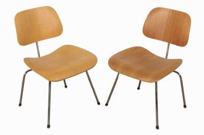 TWO DCM DINING CHAIRS