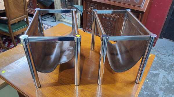 PAIR OF MAGAZINE RACKS