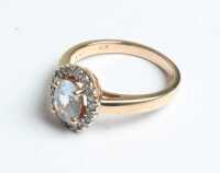 AQUAMARINE & DIAMOND RING - 2