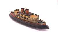 EARLY GERMAN (HESS) FLYWHEEL SALON STEAM BOAT
