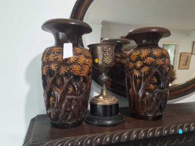 CARVED VASES