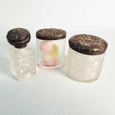 SILVER DRESSING TABLE JARS
