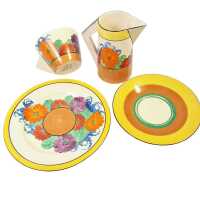 CLARICE CLIFF TRIO & JUG - 2
