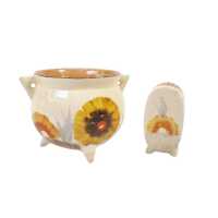 CLARICE CLIFF SUGAR BOWL & PEPPER SHAKER - 2