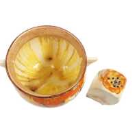 CLARICE CLIFF SUGAR BOWL & PEPPER SHAKER - 4