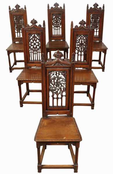 SET OF OAK DINING CHAIRS