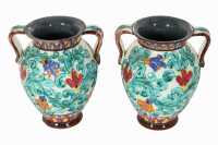 PAIR OF MAJOLICA MONACO VASES - 2