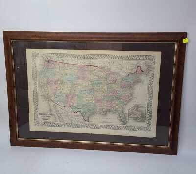 FRAMED U.S MAP
