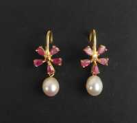 RUBY & PEARL EARRINGS