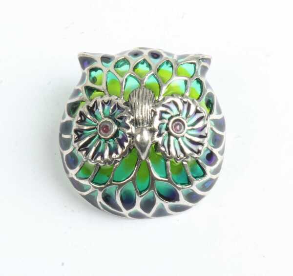 SILVER OWL BROOCH
