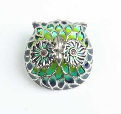 SILVER OWL BROOCH