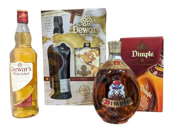 DEWAR'S AND DIMPLE WHISKY
