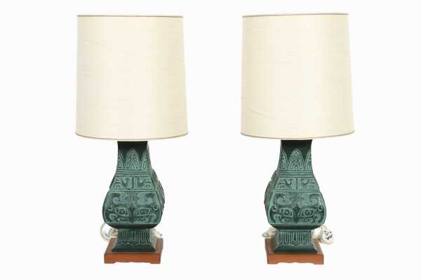 PAIR OF CHINOISERIE LAMPS