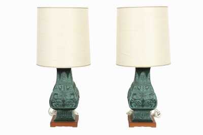 PAIR OF CHINOISERIE LAMPS