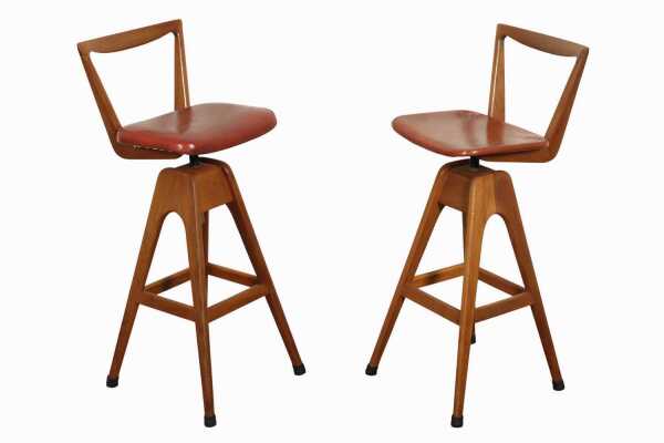 PAIR OF "DANISH" BAR STOOLS