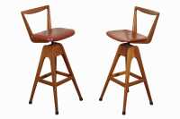 PAIR OF "DANISH" BAR STOOLS