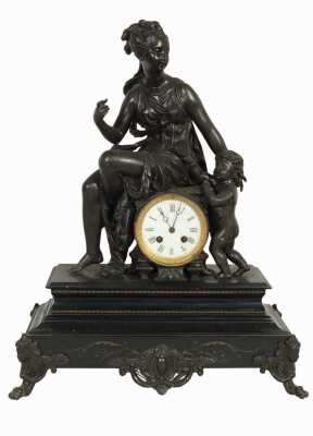 FIGURAL SPELTER CLOCK