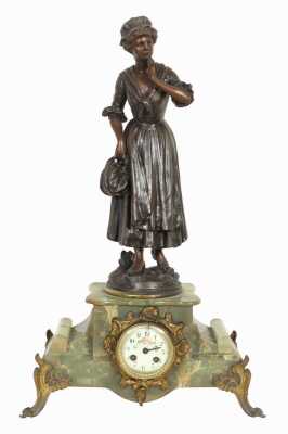 FIGURAL SPELTER CLOCK