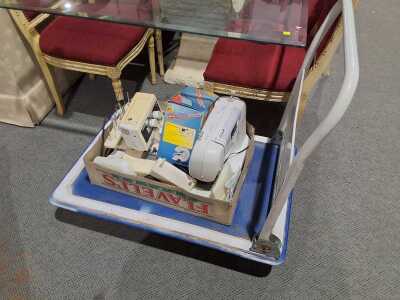 SEWING MACHINES AND TROLLEY