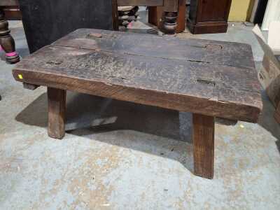 RUSTIC TIMBER BENCH