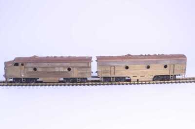 BRASS DIESEL ELECTIC LOCOMOTIVE AND POWER CARRIAGE