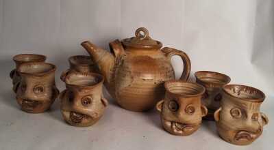 STONEWARE TEA SET