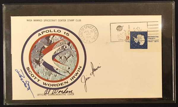 APOLLO 15 SIGNED INSURANCE COVER: