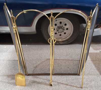 Fire Screen And Tools