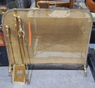 Fire Screen And Tools
