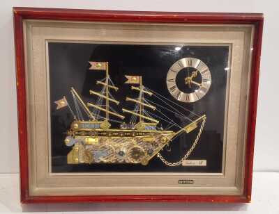Framed Clock Ship