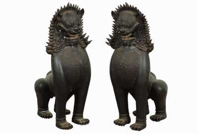 Pair Of Singha Guardian Dogs