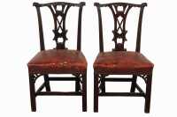 PAIR OF IRISH CHIPPENDALE CHAIRS - 2