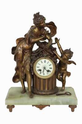 Figural Spelter Clock