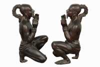 PAIR OF CROUCHING FIGURES - 2