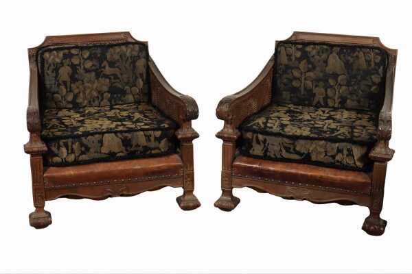 PAIR OF BERGERE ARMCHAIRS